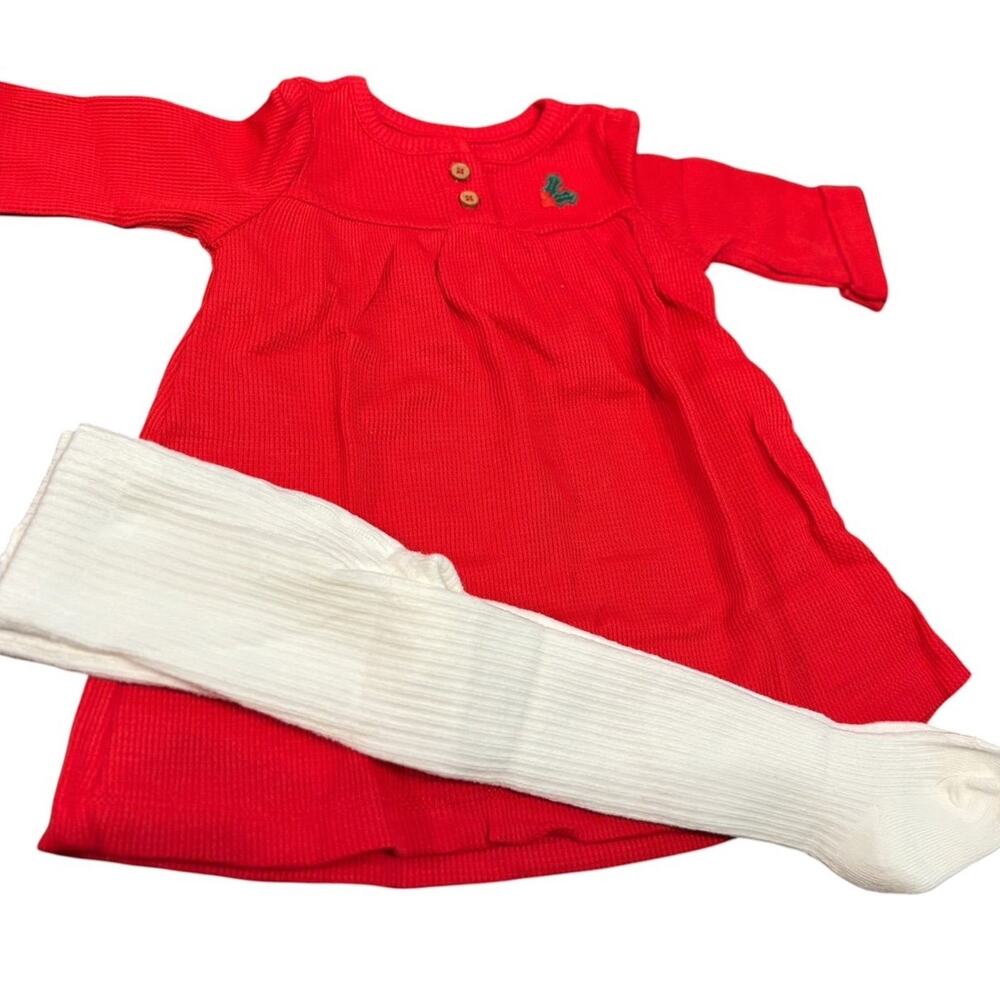 NWT Carter’s 6M Red Christmas dress with tights